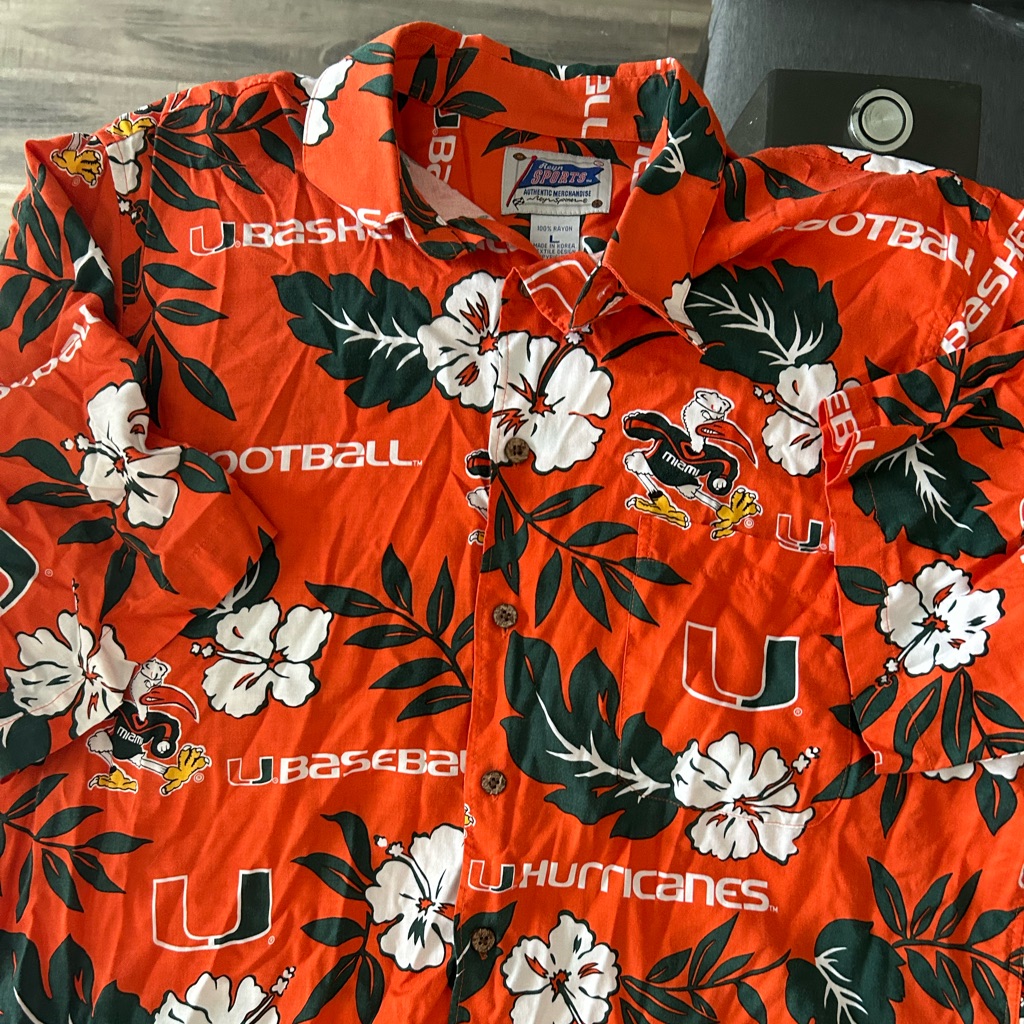 Miami Hurricanes Orange Reyn Spooner Ncaa Football Shirt